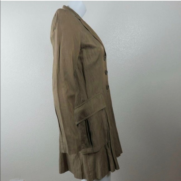 CAbi | Tan Brown Travelers Coat Mid Length Treasure Hunters Jacket Large Pockets - Picture 6 of 14